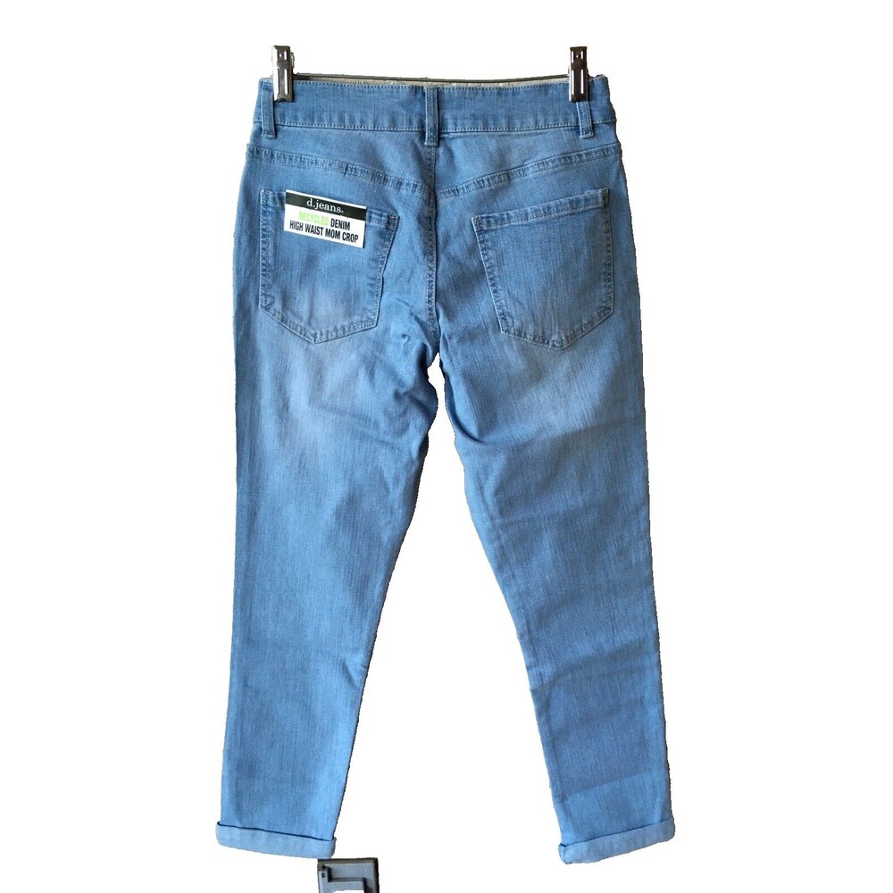 D. Jeans womens High Waist Mom Crop Jeans size 4 Light Jill 27" inseam uncuffed - Picture 2 of 7